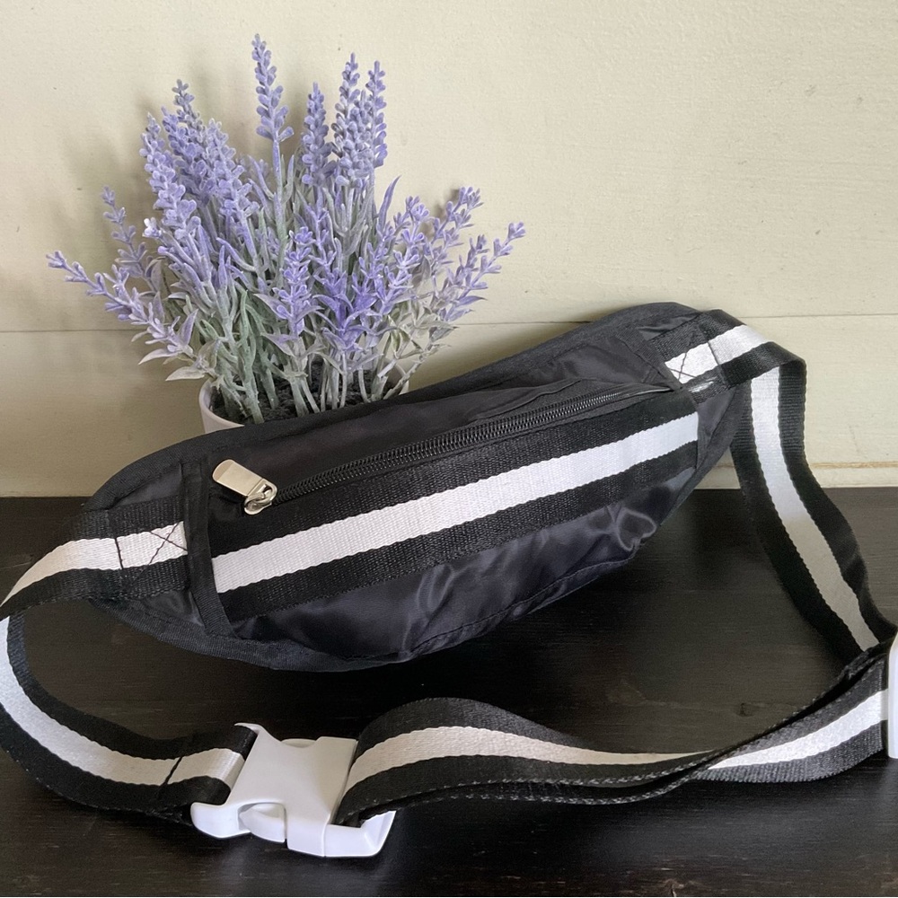 Classic MIXIT Black and White Canvas Belt Bag